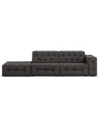 Canapé Gauche Velours Aldo 3 Places gris foncé - 262x102x70 cm
