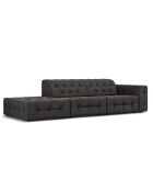 Canapé Gauche Velours Aldo 3 Places gris foncé - 262x102x70 cm