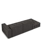Canapé Gauche Velours Aldo 3 Places gris foncé - 262x102x70 cm