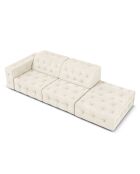 Canapé Droit Velours Aldo 3 Places beige clair - 262x102x70 cm