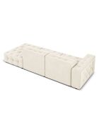 Canapé Droit Velours Aldo 3 Places beige clair - 262x102x70 cm