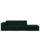 Canapé Droit Velours Aldo 3 Places vert bouteille - 262x102x70 cm