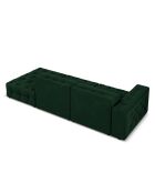 Canapé Droit Velours Aldo 3 Places vert bouteille - 262x102x70 cm
