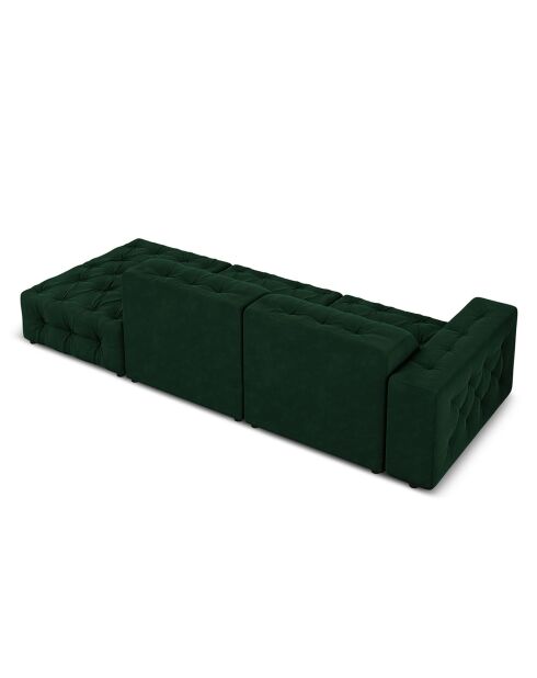 Canapé Droit Velours Aldo 3 Places vert bouteille - 262x102x70 cm