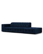 Canapé Droit Velours Aldo 3 Places bleu roi - 262x102x70 cm