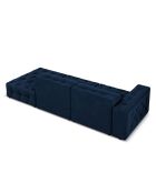 Canapé Droit Velours Aldo 3 Places bleu roi - 262x102x70 cm