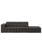 Canapé Droit Velours Aldo 3 Places gris foncé - 262x102x70 cm