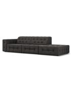 Canapé Droit Velours Aldo 3 Places gris foncé - 262x102x70 cm