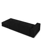 Canapé Droit Velours Aldo 3 Places noir - 262x102x70 cm