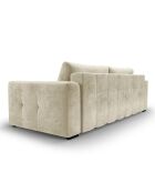 Canapé Velours Convertible Avec Coffre Luca 3 Places beige clair - 250x105x87 cm