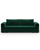 Canapé Velours Convertible Avec Coffre Luca 3 Places vert bouteille - 250x105x87 cm