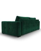 Canapé Velours Convertible Avec Coffre Luca 3 Places vert bouteille - 250x105x87 cm