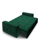 Canapé Velours Convertible Avec Coffre Luca 3 Places vert bouteille - 250x105x87 cm
