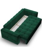 Canapé Velours Convertible Avec Coffre Luca 3 Places vert bouteille - 250x105x87 cm