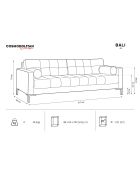Canapé Bali 4 Places beige clair - 217x92x75 cm