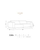 Canapé Velours Aldo 4 Places gris foncé - 244x102x70 cm