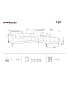 Canapé d'angle Droit Bali 5 Places beige clair - 293x185x75 cm