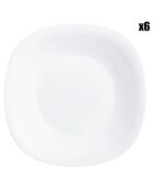 6 Assiettes creuses Carine blanches - D.21.2 cm