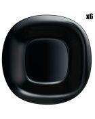6 Assiettes plates Carine noires - 27x28.8 cm