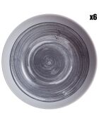 6 Assiettes creuses Artist grises - D.20 cm