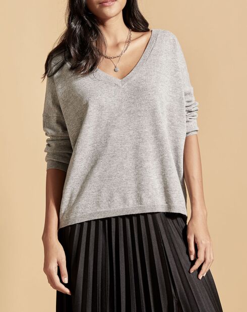 Pull en Laine & Cachemire Plafond gris