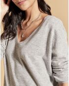 Pull en Laine & Cachemire Plafond gris