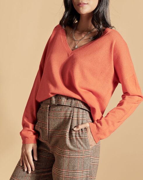 Pull en Laine & Cachemire Plafond orange