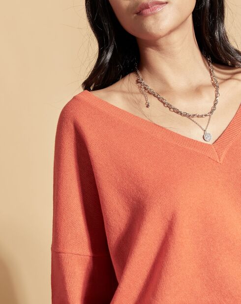 Pull en Laine & Cachemire Plafond orange