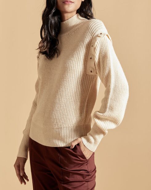 Pull en Laine mélangée Pop beige