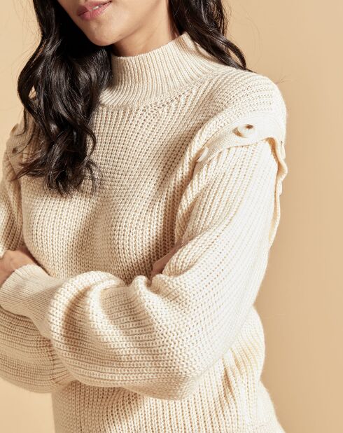 Pull en Laine mélangée Pop beige