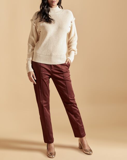 Pull en Laine mélangée Pop beige