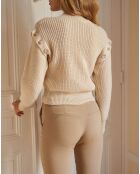 Pull en Laine mélangée Pop beige