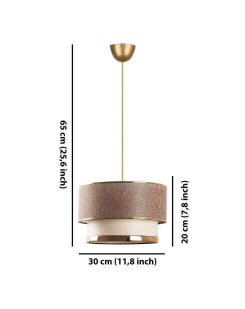 Suspension Cake beige/doré - D.30x20x65 cm