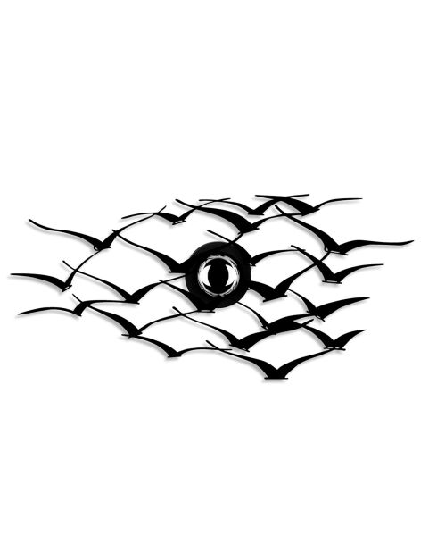 Flying Birds schwarze Wandleuchte - 60x27x9 cm