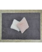 Tapis imitation fourrure gris - 170x120 cm