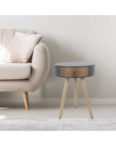 Chevet Nora gris - 35x46.5x35 cm