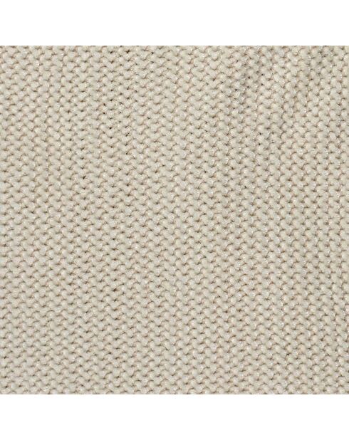 Plaid chenille à franges beige - 120x150 cm