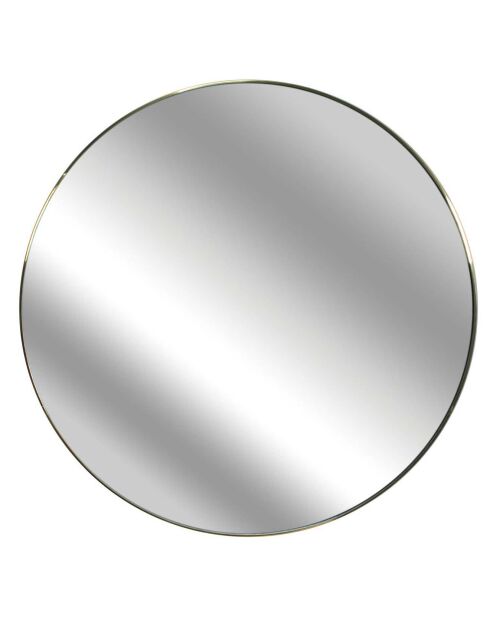 Miroir extra plat rond doré - D.55 cm