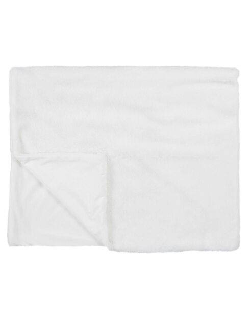 Plaid imiation fourrure Ooulence blanc - 120x150 cm