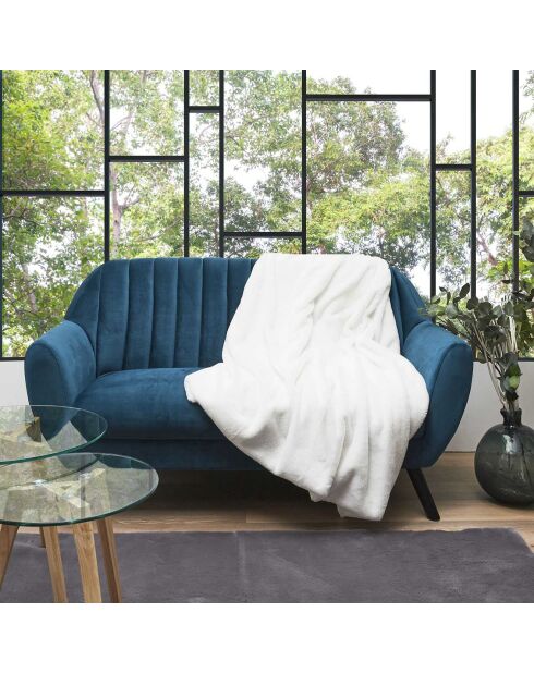 Plaid imiation fourrure Ooulence blanc - 120x150 cm