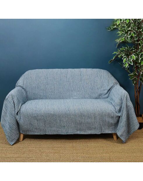 Copriletto per divano in tinta unita blu - 170x250 cm