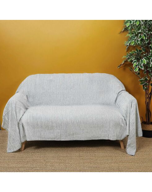 Jeté de canapé uni gris - 170x250 cm