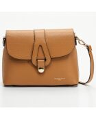 Sac bandoulière en Cuir Ella camel - 24.5x17x9 cm