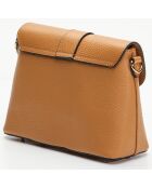 Sac bandoulière en Cuir Ella camel - 24.5x17x9 cm
