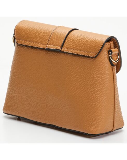 Sac bandoulière en Cuir Ella camel - 24.5x17x9 cm