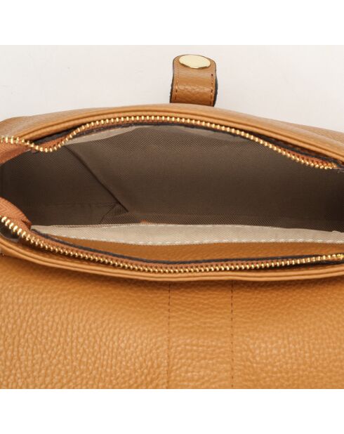 Sac bandoulière en Cuir Ella camel - 24.5x17x9 cm