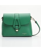 Schultertasche Ella aus grünem Leder - 24,5x17x9 cm