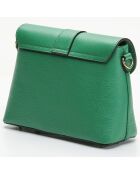 Schultertasche Ella aus grünem Leder - 24,5x17x9 cm