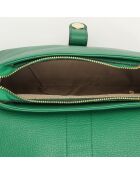 Schultertasche Ella aus grünem Leder - 24,5x17x9 cm