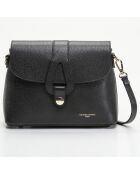 Zwarte Ella leren schoudertas - 24,5x17x9 cm